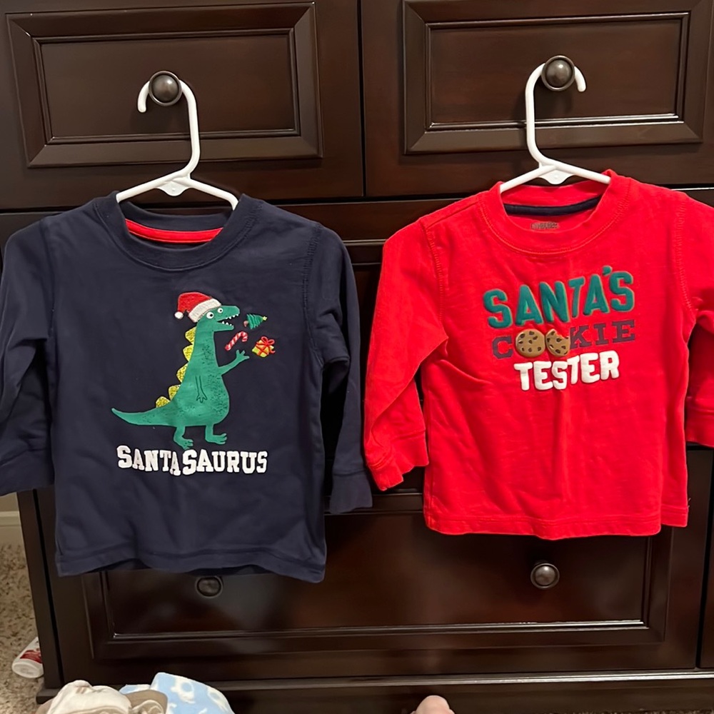 Set of Gymboree Christmas shirts, size 12-18 mo.